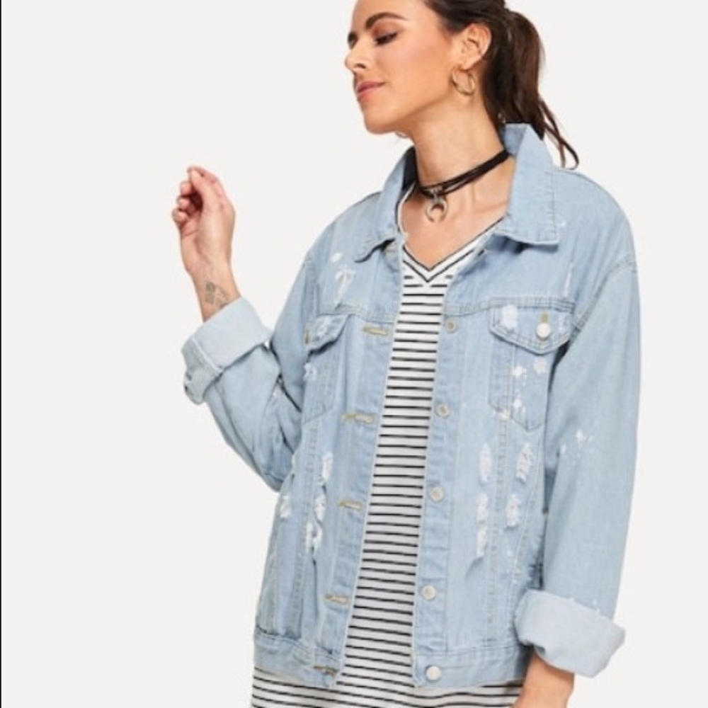 Distressed Jean Jacket 😎 - Picture 6 of 7